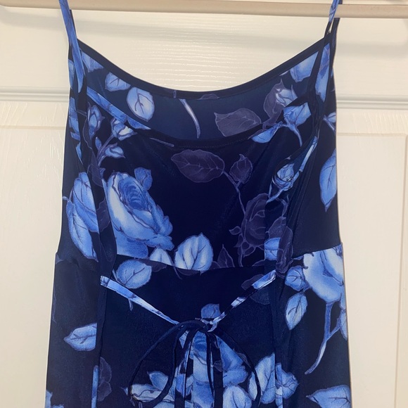 Vintage No Boundaries Blue Floral Rose Maxi Dress - Picture 4 of 10